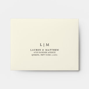 Lauren Cream Monogram Elegant Wedding Envelope