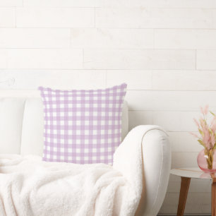 Lauren Gingham Purple Cushion