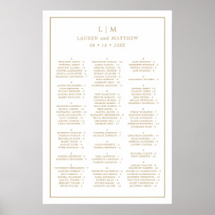 Lauren Gold Monogram Elegant Wedding Poster