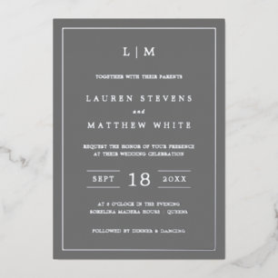 Lauren Grey Monogram Elegant Wedding