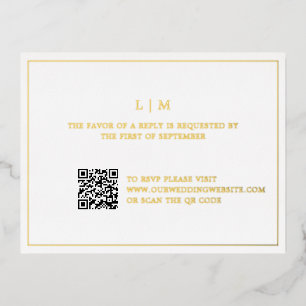Lauren Monogram Elegant Wedding Foil Invitation Postcard