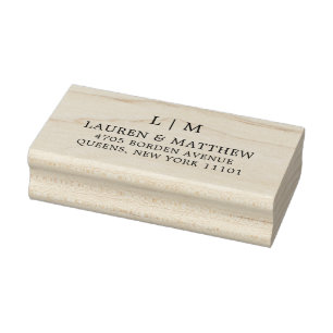 Lauren Monogram Elegant Wedding Rubber Stamp