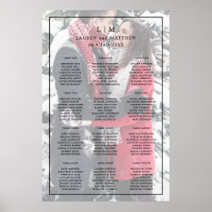 Lauren Monogram Photo Elegant Wedding Poster