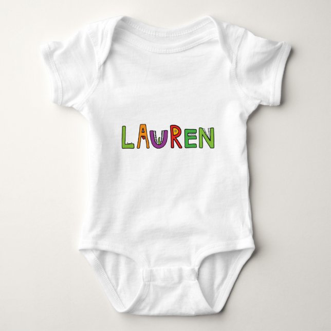 "Lauren" Monster Letters Baby Bodysuit (Front)