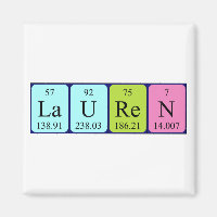 Lauren periodic table name magnet