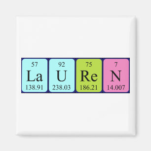 Lauren periodic table name magnet