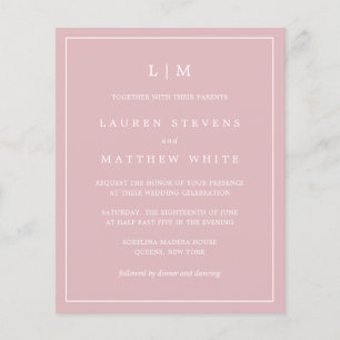 Lauren Pink Elegant Budget Wedding Invitation