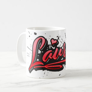 Lauren red Heart Graffiti Tasse Kaffetasse Coffee Mug