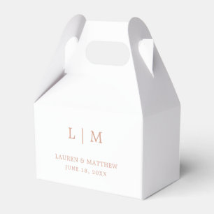 Lauren Rose Gold Monogram Elegant Wedding Favour Box