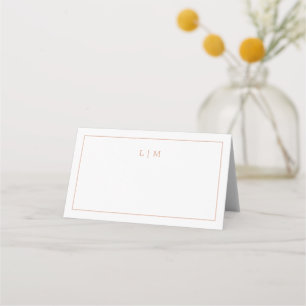 Lauren Rose Gold Monogram Elegant Wedding Place Card