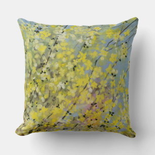 Lauren Rosenberg Original Blooming Forsythia  Cushion