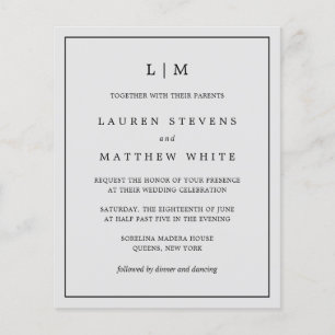 Lauren Silver Budget Wedding Invitation