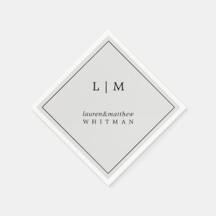 Lauren Silver Monogram Elegant Wedding Napkin