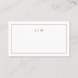 Lauren Terracotta Monogram Elegant Wedding Place Card