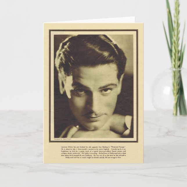 Laurence Olivier vintage portrait Card (Front)