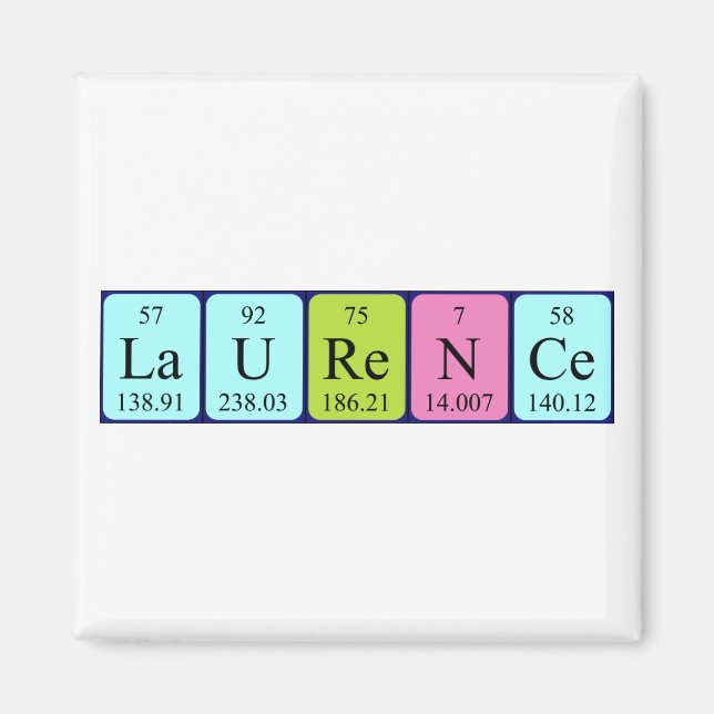 Laurence periodic table name magnet (Front)