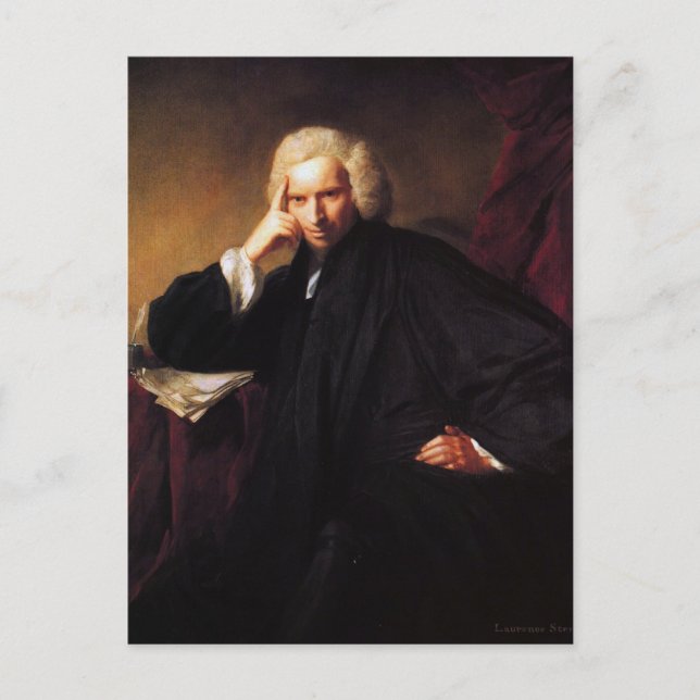 Laurence Sterne (painting by Sir Joshua Reynolds) Postcard (Front)