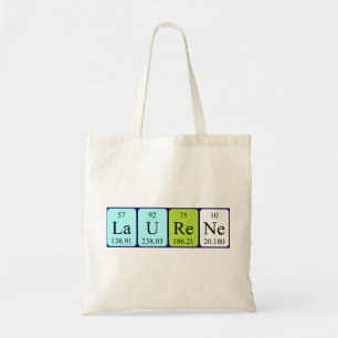 Laurene periodic table name tote bag