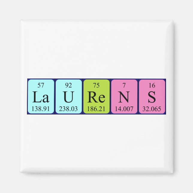 Laurens periodic table name magnet (Front)