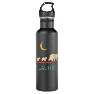 Laurie Name Gift Personalized Mama Bear With 2 Cub 710 Ml Water Bottle
