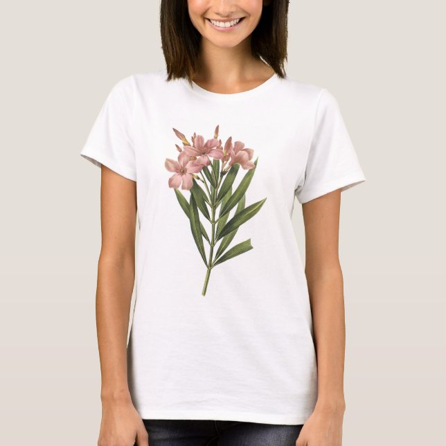 laurier rose (Nerium sp.) by Redouté T-Shirt (Front)