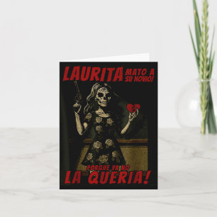 Laurita Mato A Su Novio Funny Mexican Halloween  Card