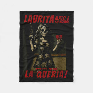 Laurita Mato A Su Novio Funny Mexican Halloween  Fleece Blanket