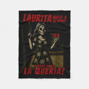 Laurita Mato A Su Novio Funny Mexican Halloween  Fleece Blanket