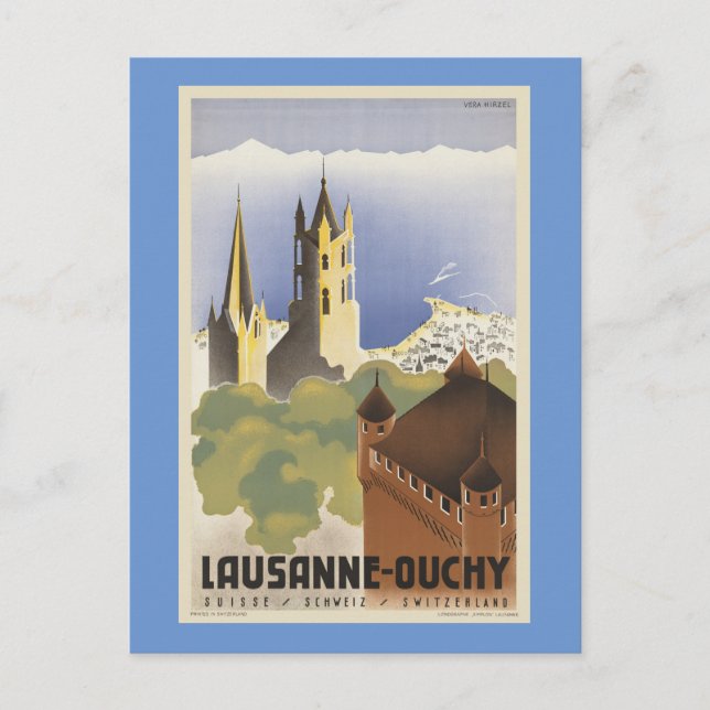 Lausanne Ouchy Switzerland Vintage Europe Postcard (Front)