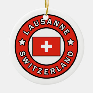 Lausanne Switzerland Ceramic Ornament