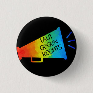 Laut gegen Rechts Nr 01 schwarz 3 Cm Round Badge