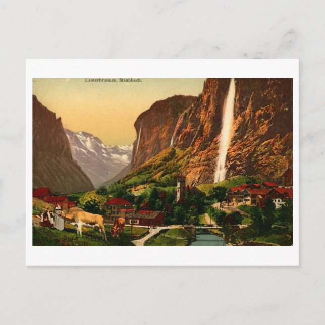 Lauterbrunnen Staubbach Waterfall Switzerland Postcard (Front)