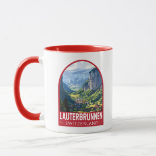 Lauterbrunnen Switzerland Travel Art Vintage Mug