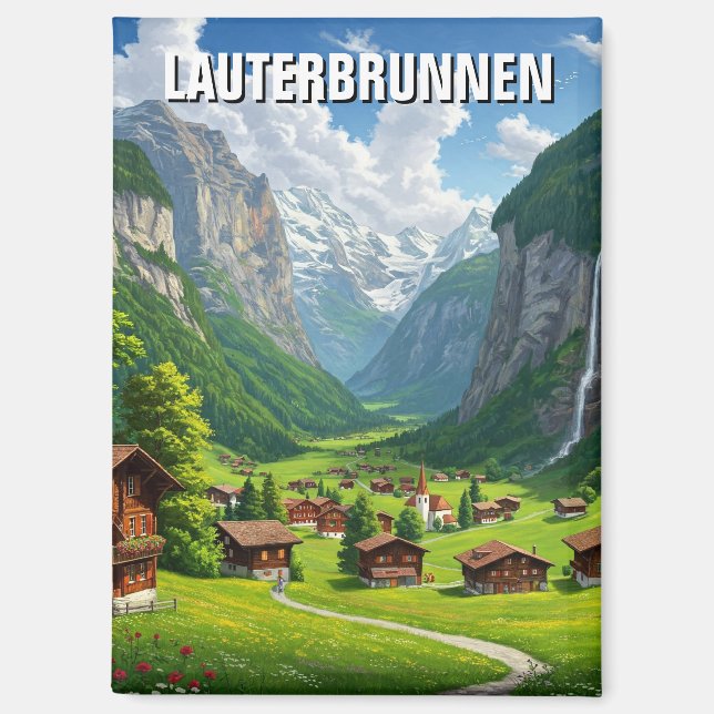 Lauterbrunnen Switzerland Travel Magnet (Front)