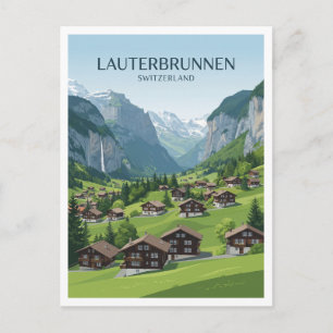 Lauterbrunnen Valley Switzerland Travel Gift Postcard