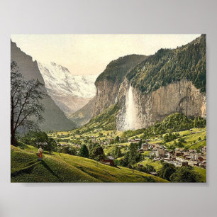 Lauterbrunnen Valley with Staubbach, Bernese Oberl Poster