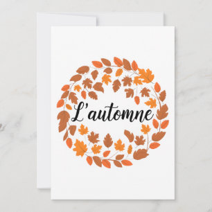 L'automne, Autumn French Illustration, Fall Season Holiday Card