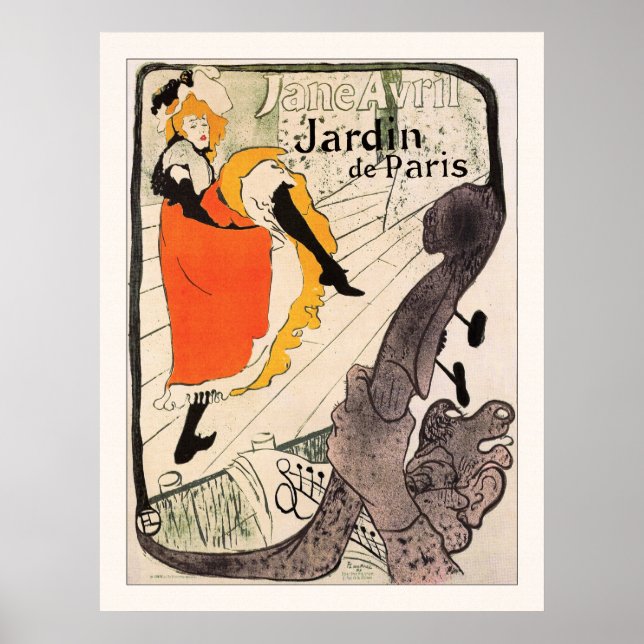 Lautrec: Jane Avril, Jardin de Paris Poster (Front)