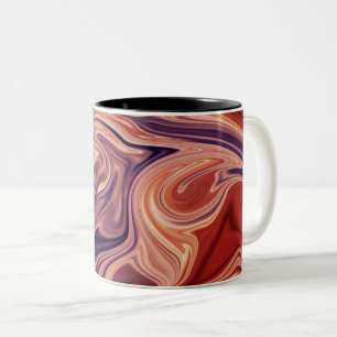 Lava abstract art Two-Tone coffee mug