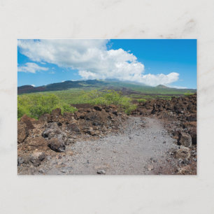 lava and mountain landscape along hoapili trail postcard