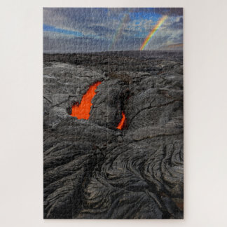 Lava and Rainbow in Hawaii Volcanoes National Park Jigsaw Puzzle