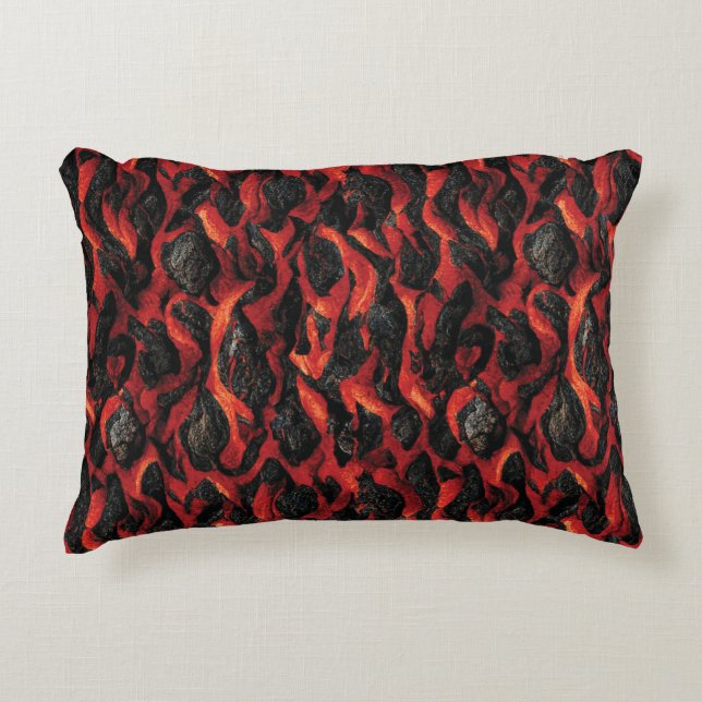 Lava And Volcanic Rocks | Volcano Magma pattern Decorative Cushion (Front)