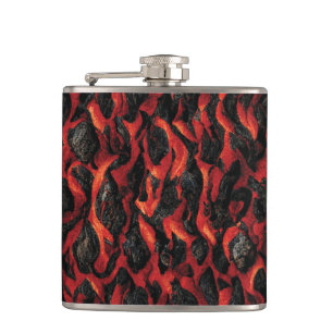 Lava And Volcanic Rocks   Volcano Magma pattern Hip Flask