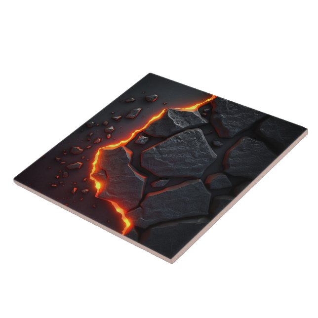 Lava and Volcano stone effect Ceramic Tile (Side)