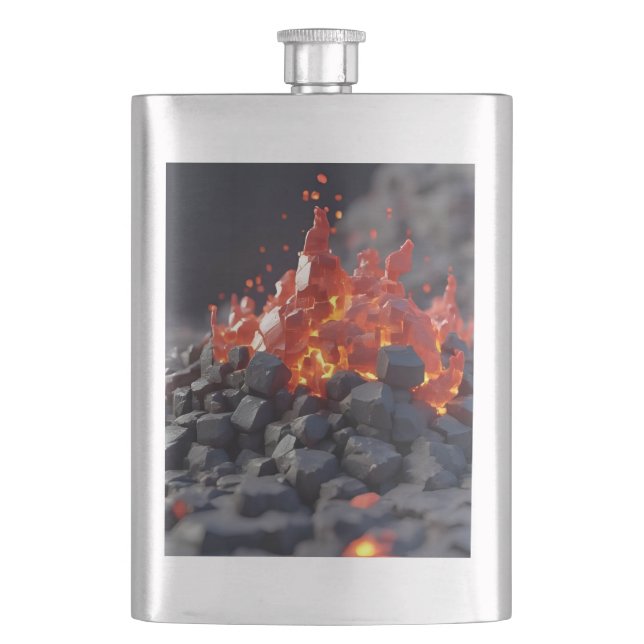Lava Blocks Hip Flask (Front)