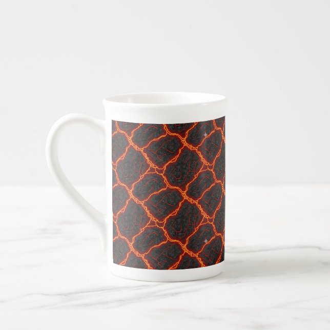Lava Flow Seamless Pattern Bone China Mug (Left)