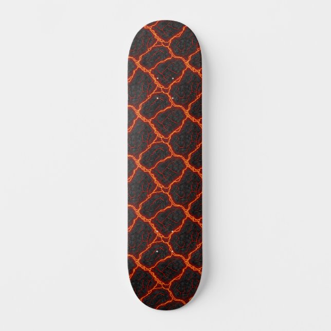 Lava Flow Seamless Pattern Skateboard (Front)