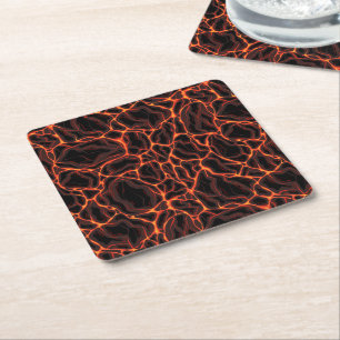 Lava flows square paper coaster