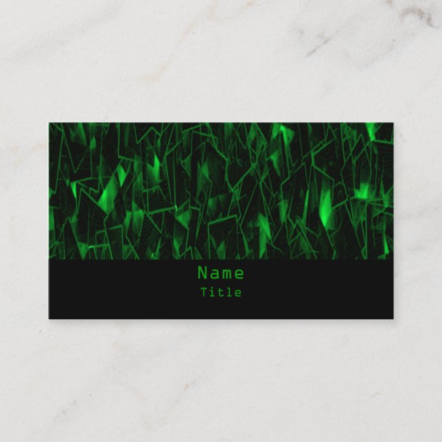 Lava Fractal Business Card, Green Business Card (Front)