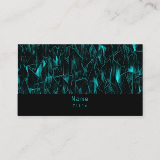 Lava Fractal Business Card, Teal Card (Front)